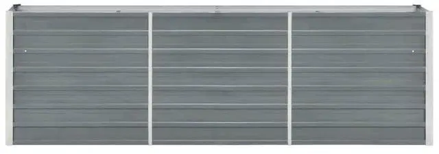 Alt view image 3 of 7 - vidaXL Garden Raised Bed Galvanized Steel 94.5"x15.7"x30.3" Gray