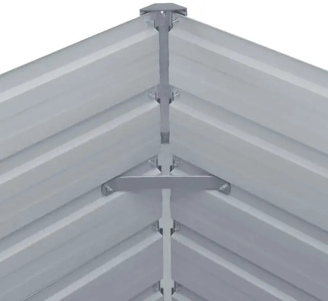 Alt view image 6 of 7 - vidaXL Raised Garden Bed Galvanized Steel Gray Patio Plant Stand Vase Planter