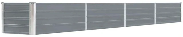 Main image of vidaXL Garden Raised Bed Galvanized Steel 126"x15.7"x17.7" Gray