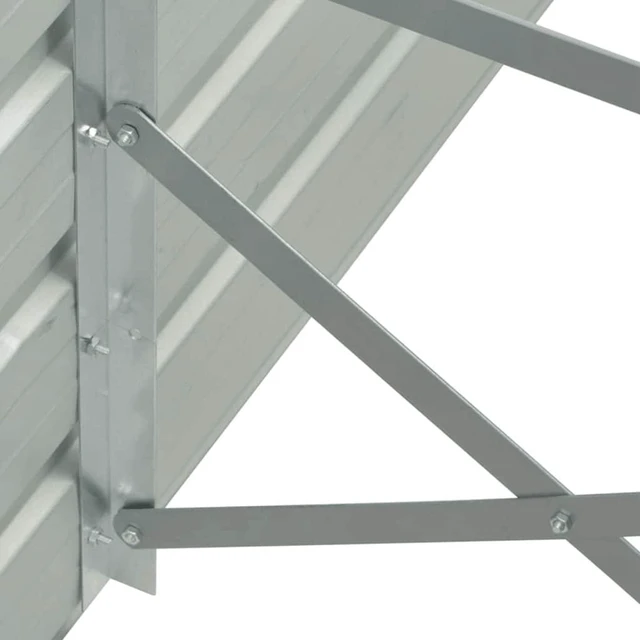 Alt view image 5 of 8 - vidaXL Garden Raised Bed Galvanized Steel 126"x15.7"x17.7" Gray