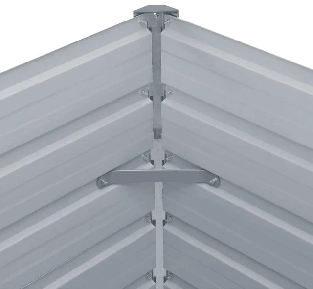 Alt view image 7 of 8 - vidaXL Garden Raised Bed Galvanized Steel 126"x15.7"x17.7" Gray