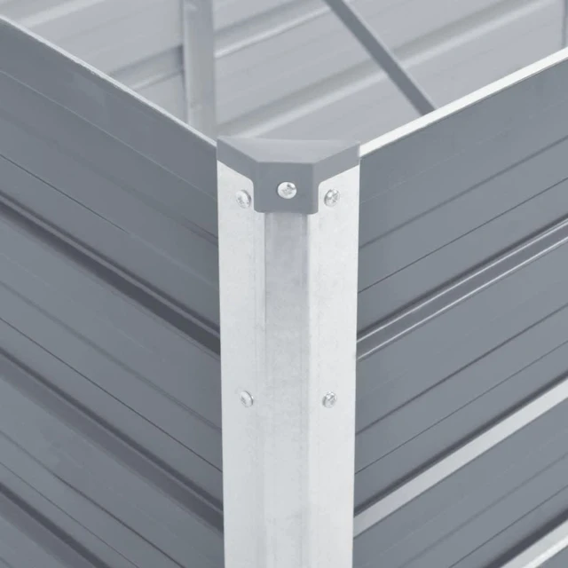 Alt view image 6 of 8 - vidaXL Garden Raised Bed Galvanized Steel 126"x15.7"x17.7" Gray