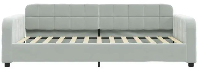 Alt view image 7 of 7 - vidaXL Day Bed Sleeper Sofa Bed with Trundle Light Gray 39.4"x74.8" Velvet