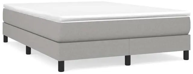 Alt view image 6 of 18 - vidaXL Bed Frame Light Gray Polyester, Plywood, Engineered wood Full
