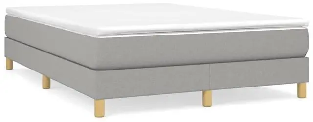Alt view image 6 of 18 - vidaXL Bed Frame Platform Bed for Bedroom Light Gray 53.9"x74.8" Full Fabric