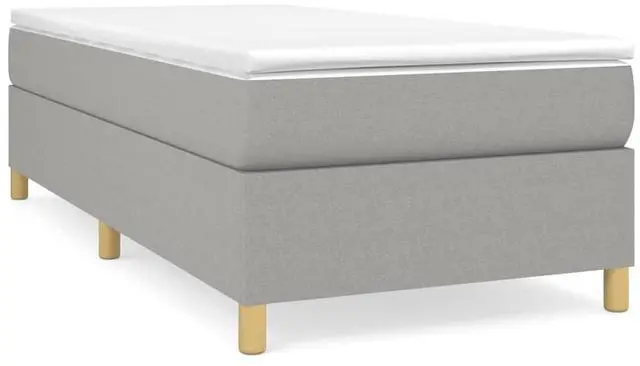 Alt view image 2 of 8 - vidaXL Bed Frame Base Bedroom Furniture Light Gray 39.4"x79.9" Twin XL Fabric