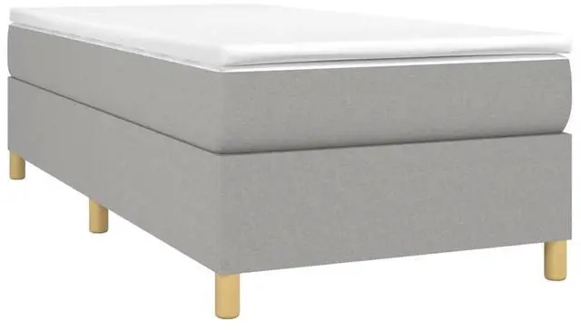Alt view image 3 of 8 - vidaXL Bed Frame Base Bedroom Furniture Light Gray 39.4"x79.9" Twin XL Fabric