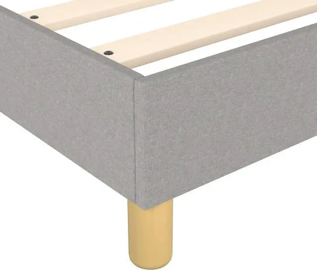 Alt view image 7 of 8 - vidaXL Bed Frame Base Bedroom Furniture Light Gray 39.4"x79.9" Twin XL Fabric
