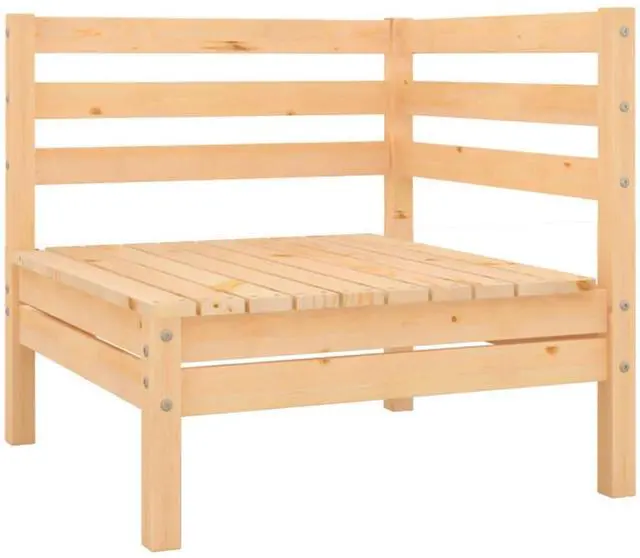 Alt view image 10 of 14 - vidaXL Patio Corner Sofa Solid Pinewood