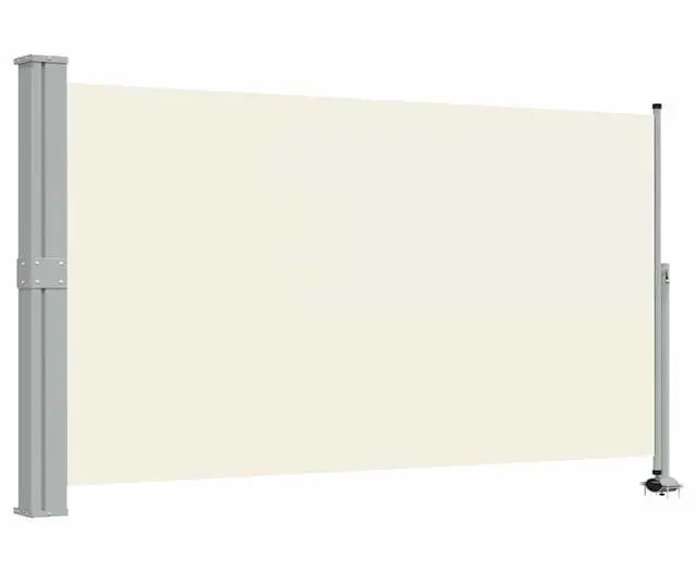 Alt view image 10 of 15 - vidaXL Patio Retractable Side Awning 55.1"x118.1" Cream