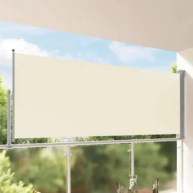 Alt view image 9 of 15 - vidaXL Patio Retractable Side Awning 55.1"x118.1" Cream
