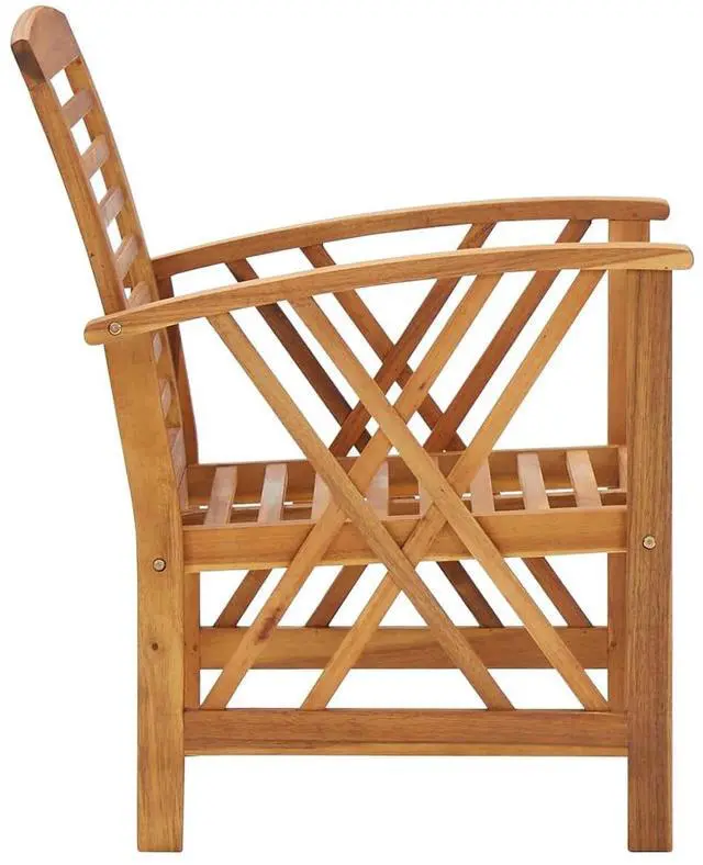 Alt view image 6 of 7 - vidaXL Patio Furniture Set 4 Piece Bench Seat with Table Solid Acacia Wood