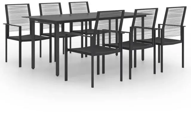 Alt view image 6 of 7 - vidaXL Patio Dining Set 7 Piece Garden Outdoor Table and Chair Seat Furniture