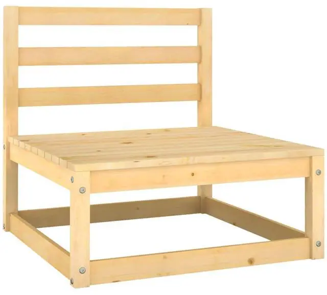 Alt view image 7 of 7 - vidaXL Patio Furniture Set 6 Piece Sectional Sofa with Cushions Solid Wood Pine