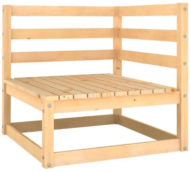 Alt view image 6 of 7 - vidaXL Patio Furniture Set 6 Piece Sectional Sofa with Cushions Solid Wood Pine