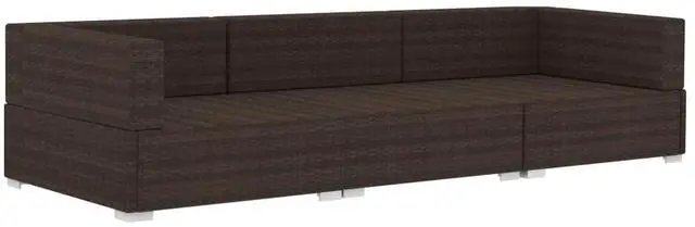 Alt view image 14 of 18 - vidaXL 3 Piece Garden Sofa Set with Cushions Poly Rattan Brown