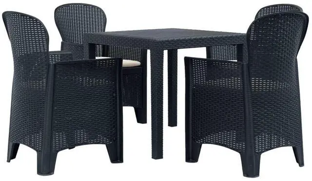 Alt view image 6 of 7 - vidaXL Patio Dining Set 5 Piece Furniture Set Table Set Plastic Anthracite
