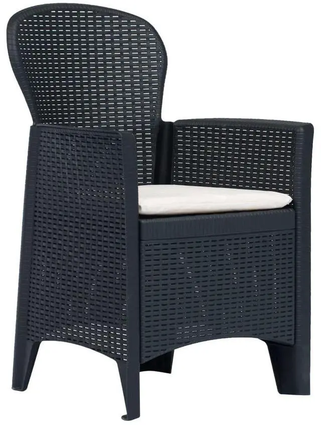 Alt view image 7 of 7 - vidaXL Patio Dining Set 5 Piece Furniture Set Table Set Plastic Anthracite