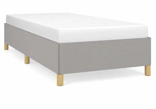 Alt view image 2 of 13 - vidaXL Twin XL Size Bed Frame with Plywood Slats, Platform Bed Frame, Fabric Upholstered Mattress Foundation, No Box Spring Needed & Easy Assembly, Light Gray, without Mattress