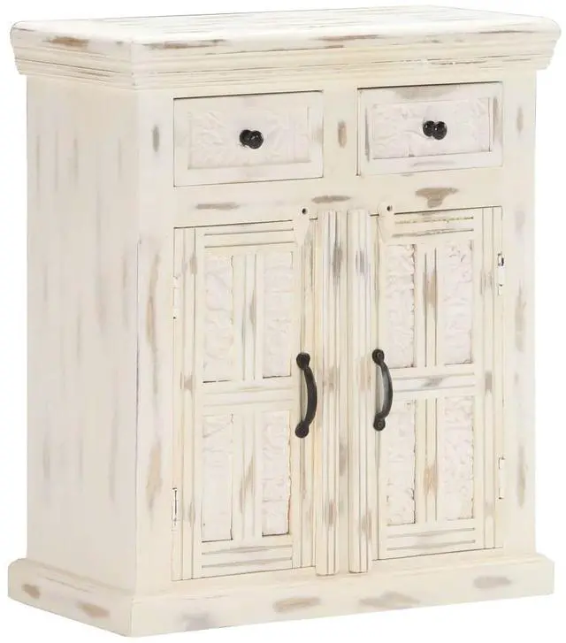 Alt view image 17 of 18 - vidaXL Sideboard Storage Side Cabinet for Living Room White Solid Wood Mango