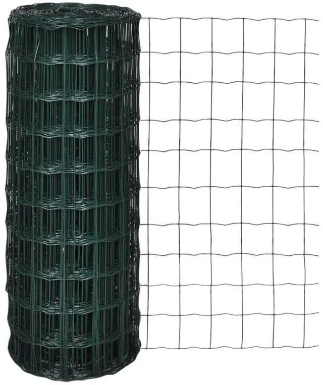 Alt view image 8 of 10 - vidaXL Euro Fence Steel 82ft x 3.3ft Green Garden Privacy Border Enclosure