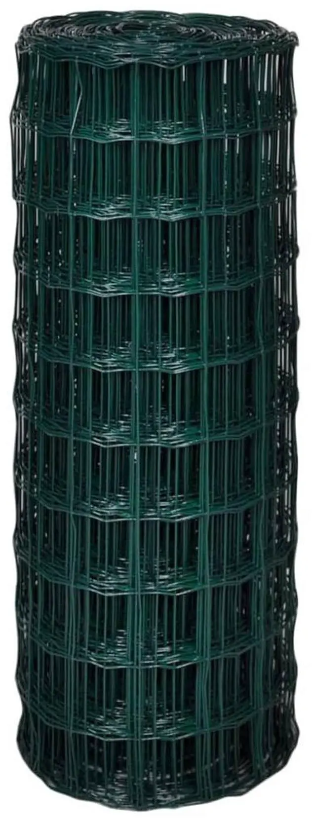 Alt view image 10 of 10 - vidaXL Euro Fence Steel 82ft x 3.3ft Green Garden Privacy Border Enclosure