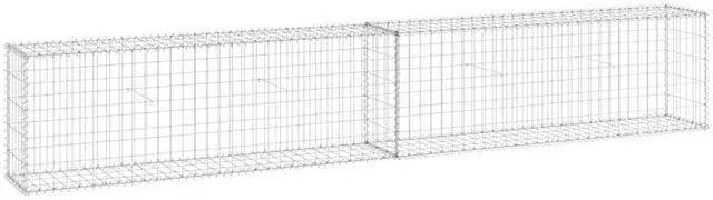 Alt view image 8 of 13 - vidaXL Gabion Wall with Covers Galvanized Steel 118.1"x11.8"x19.7"