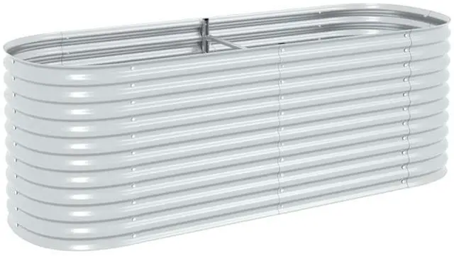 Alt view image 2 of 8 - vidaXL Garden Raised Bed 94.5"x31.5"x31.9" Galvanized Steel Silver Flower Box