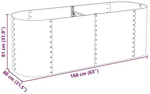Alt view image 4 of 8 - vidaXL Garden Raised Bed 94.5"x31.5"x31.9" Galvanized Steel Silver Flower Box