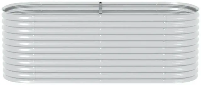 Alt view image 5 of 8 - vidaXL Garden Raised Bed 94.5"x31.5"x31.9" Galvanized Steel Silver Flower Box