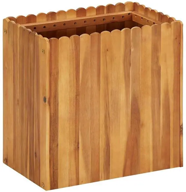 Alt view image 9 of 12 - vidaXL Garden Raised Bed 19.6"x11.8"x19.6" Solid Acacia Wood