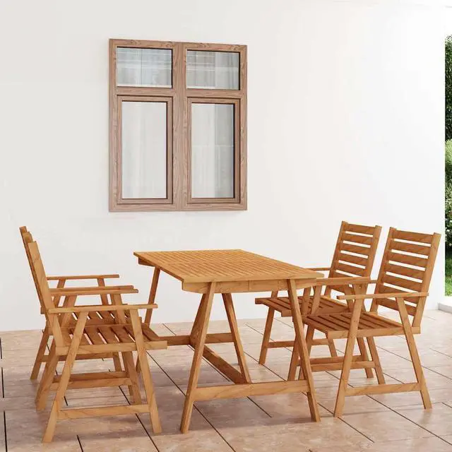 Main image of vidaXL Patio Dining Set Outdoor Table and Chair Set 5 Piece Solid Wood Acacia