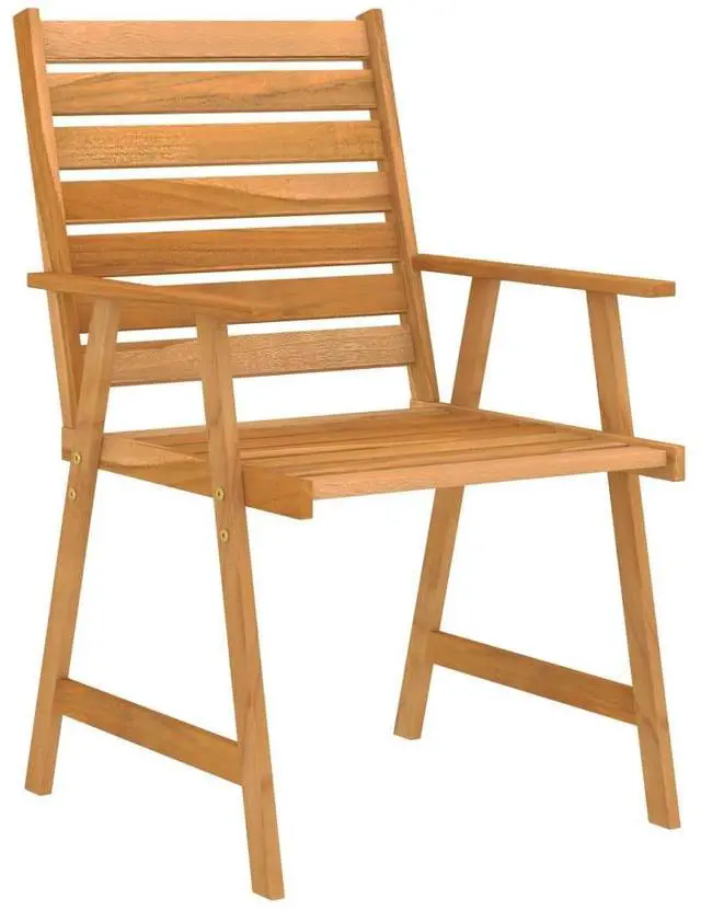 Alt view image 5 of 7 - vidaXL Patio Dining Set Outdoor Table and Chair Set 5 Piece Solid Wood Acacia