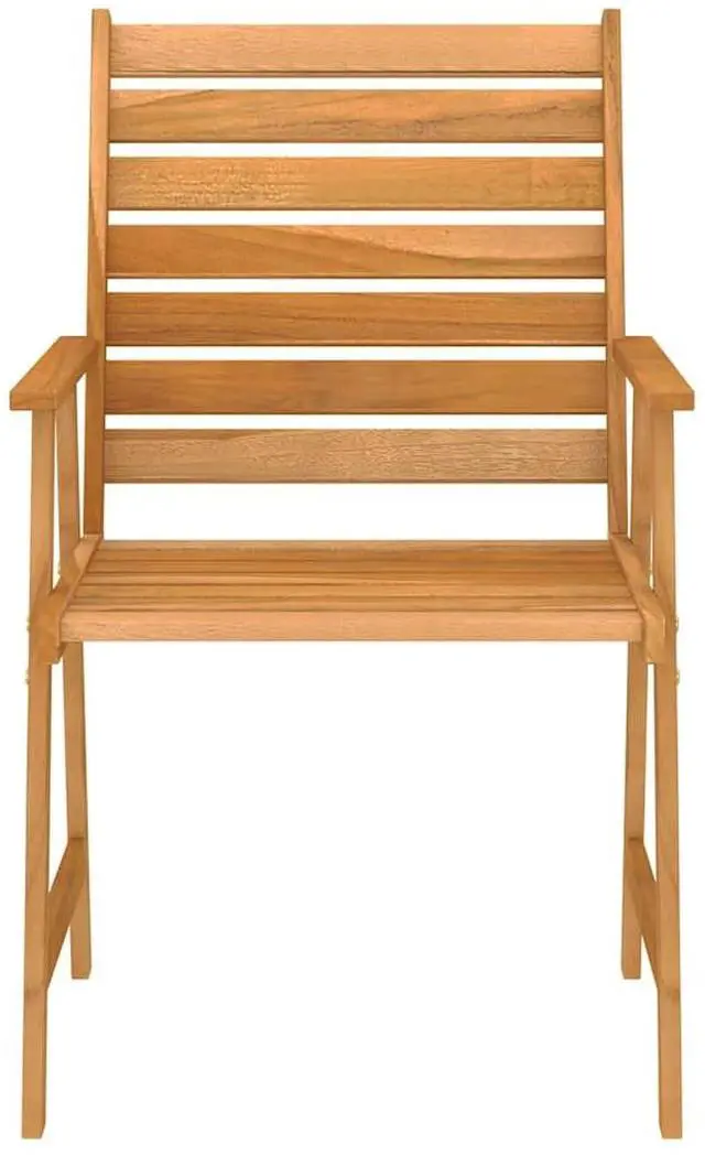 Alt view image 6 of 7 - vidaXL Patio Dining Set Outdoor Table and Chair Set 5 Piece Solid Wood Acacia