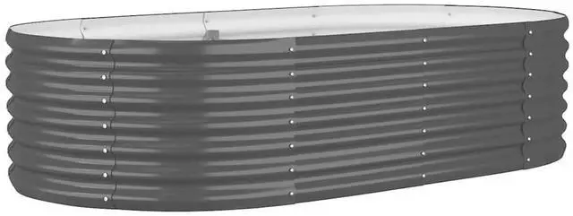 Alt view image 6 of 10 - vidaXL Garden Raised Bed Powder-coated Steel 59.8"x31.5"x14.2" Anthracite