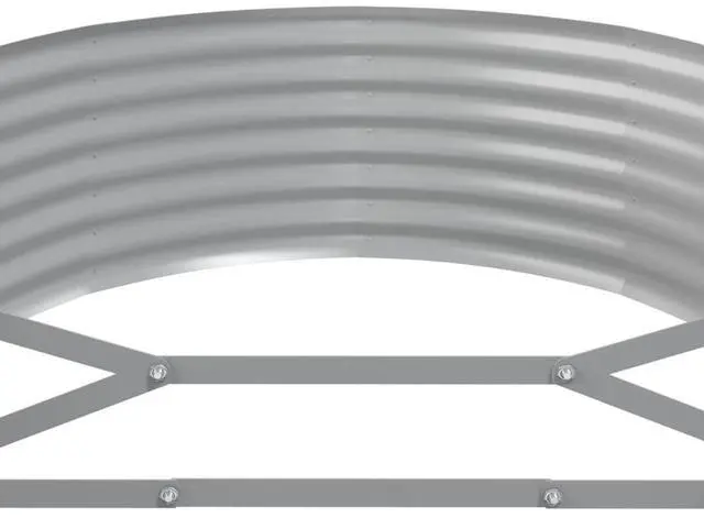 Alt view image 9 of 10 - vidaXL Garden Raised Bed Powder-coated Steel 98"x39.4"x14.2" Gray