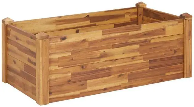 Alt view image 9 of 14 - vidaXL Garden Raised Bed 43.3"x23.6"x17.3" Solid Acacia Wood
