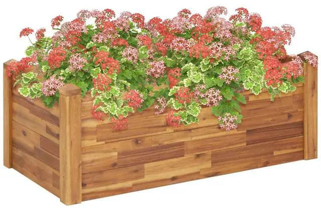 Alt view image 8 of 14 - vidaXL Garden Raised Bed 43.3"x23.6"x17.3" Solid Acacia Wood
