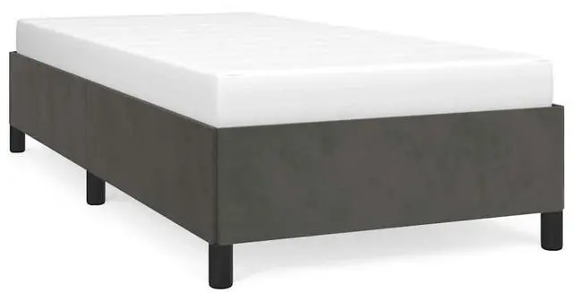 Alt view image 12 of 17 - vidaXL Bed Frame Dark Gray 39.4"x74.8" Twin Velvet