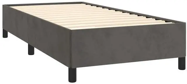 Alt view image 15 of 17 - vidaXL Bed Frame Dark Gray 39.4"x74.8" Twin Velvet