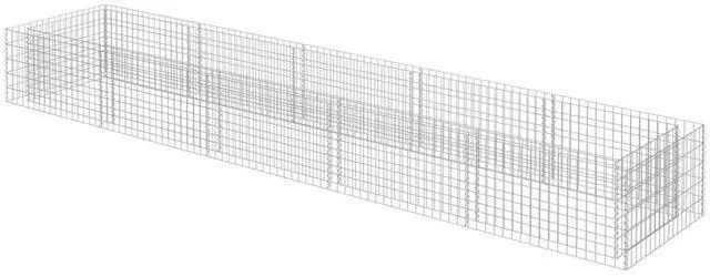 Alt view image 2 of 10 - vidaXL Gabion Raised Bed Galvanized Steel 177.2" Raised Garden Bed Flower Box