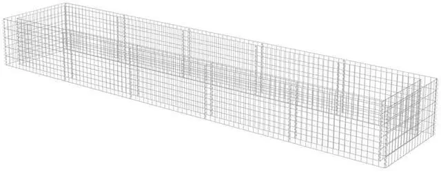 Alt view image 3 of 10 - vidaXL Gabion Raised Bed Galvanized Steel 177.2" Raised Garden Bed Flower Box