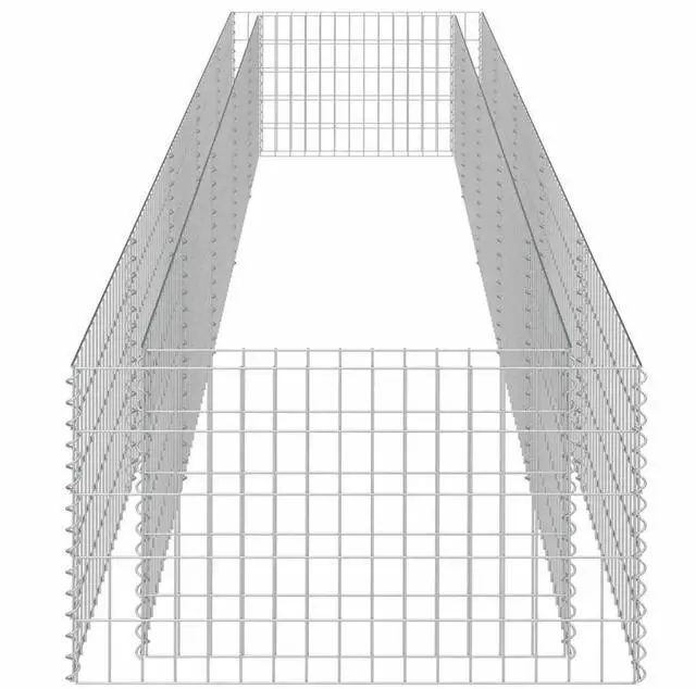 Alt view image 6 of 10 - vidaXL Gabion Raised Bed Galvanized Steel 177.2" Raised Garden Bed Flower Box