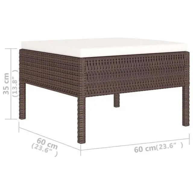 Alt view image 6 of 6 - vidaXL Patio Sofa Set 6 Piece Sectional Sofa with Cushions Poly Rattan Brown