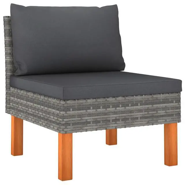 Alt view image 6 of 7 - vidaXL Patio Lounge Set 6 Piece Sectional Sofa Couch Footrest with Cushions