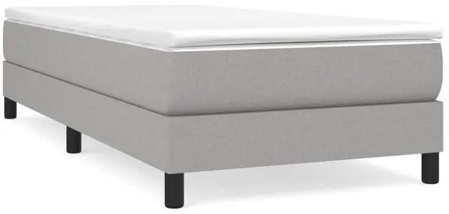 Alt view image 2 of 14 - vidaXL Box Spring Bed Frame Base Light Gray 39.4"x79.9" Twin XL Fabric