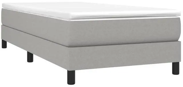 Alt view image 3 of 14 - vidaXL Box Spring Bed Frame Base Light Gray 39.4"x79.9" Twin XL Fabric