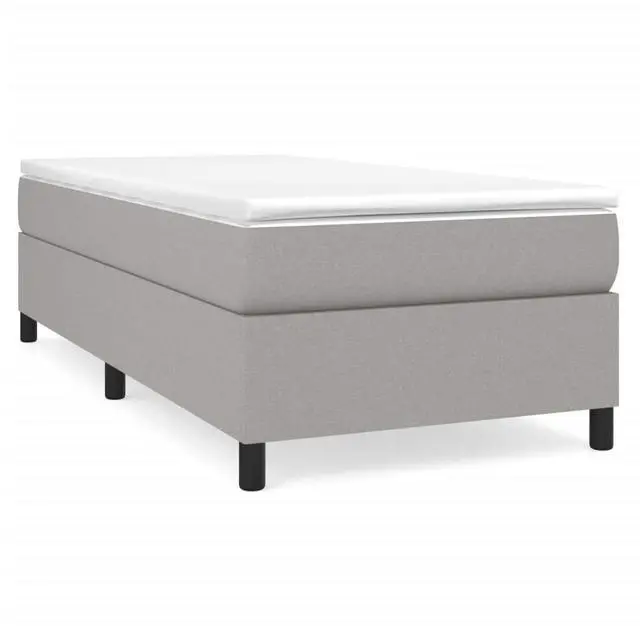 Alt view image 2 of 9 - vidaXL Box Spring Bed Frame Base Light Gray 39.4"x79.9" Twin XL Fabric