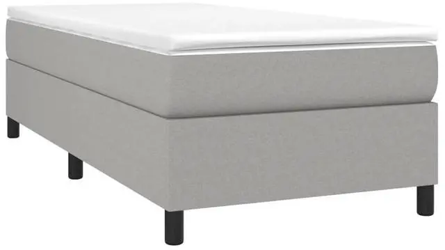 Alt view image 3 of 9 - vidaXL Box Spring Bed Frame Base Light Gray 39.4"x79.9" Twin XL Fabric