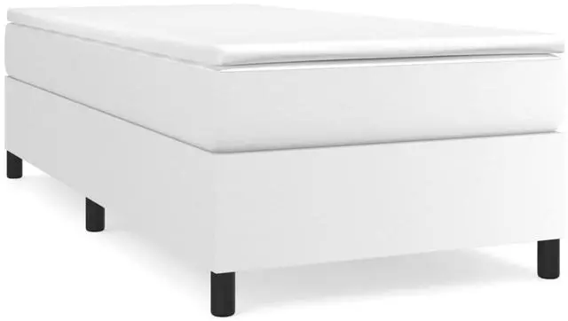 Alt view image 2 of 14 - vidaXL Box Spring Bed Frame White 39.4"x79.9" Twin XL Faux Leather
